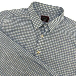 UNTUCKit Mens Large Blue Gingham Plaid Long Sleeve Button Down Shirt